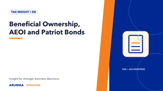 Beneficial Ownership, AEOI and Patriot Bonds