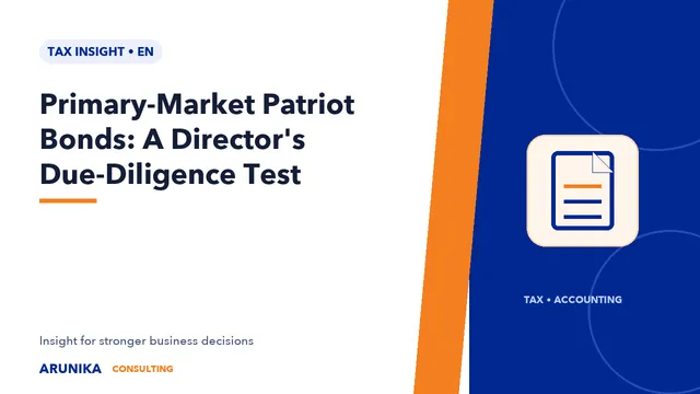 Primary-Market Patriot Bonds: A Director's Due-Diligence Test