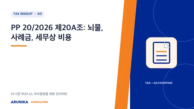 PP 20/2026 제20A조: 뇌물, 사례금, 세무상 비용